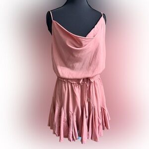 Pink Cowl Neck Spaghetti Strap Dress Romper New Size Medium
